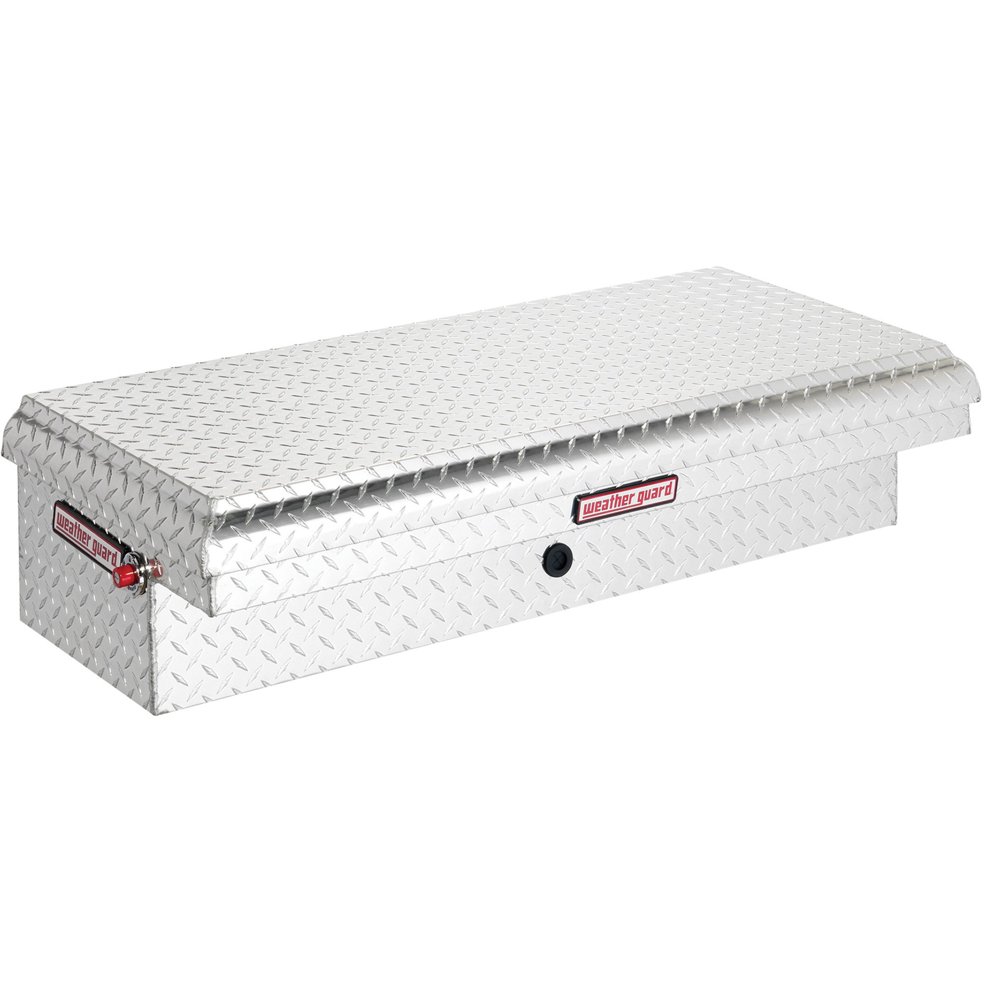Weather Guard Low Profile Side-Mount Truck Tool Box — Aluminum, Diamond Plate, Passenger's Side, Rotary Latch, 44.25in. x 19.25in. x 11.75in., Model# 181-0-01