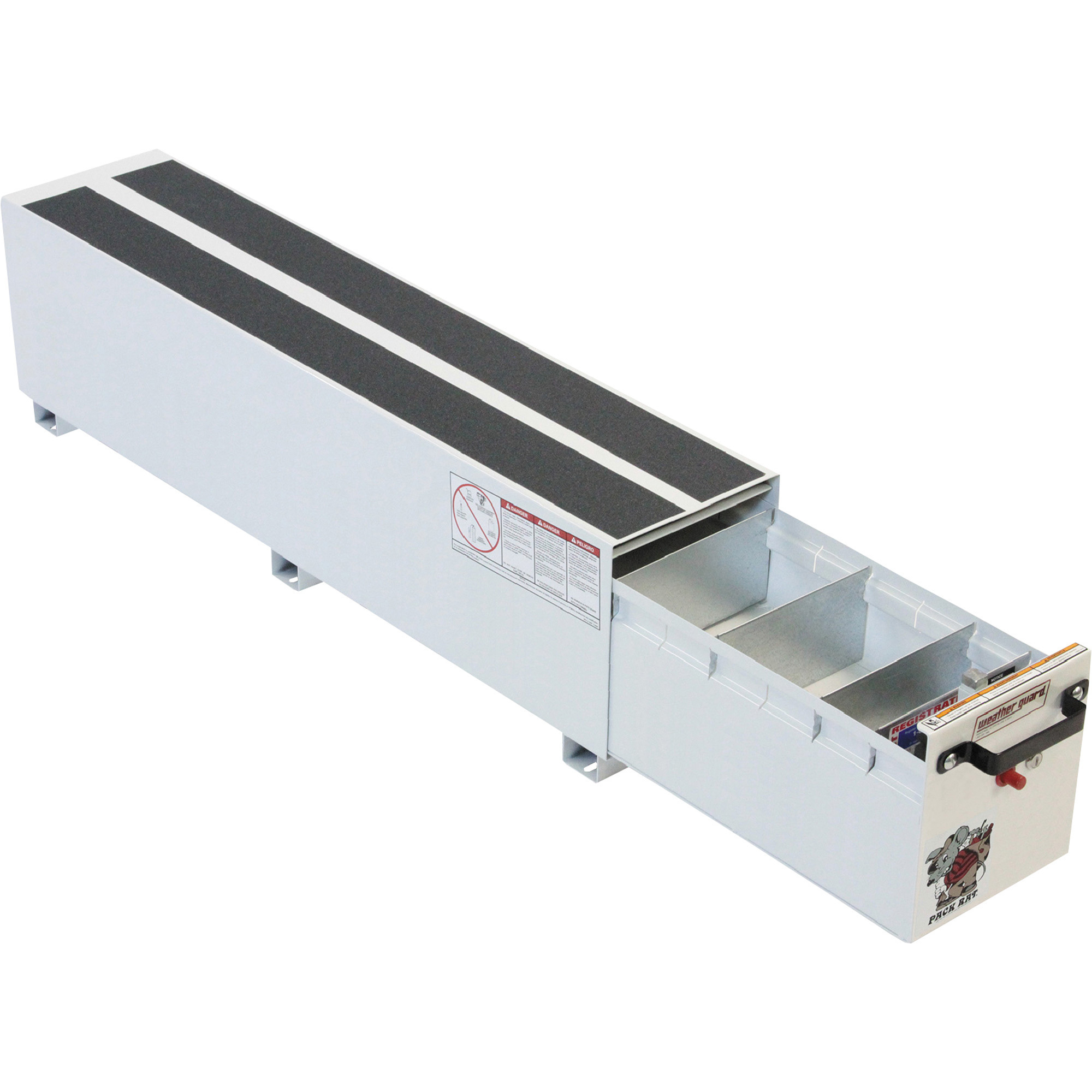 Weather Guard Pack Rat Slim Truck Box Storage Drawer, Steel, Brite White, 48in.L x 10.25in.W x 13in.H, Model# 335-3