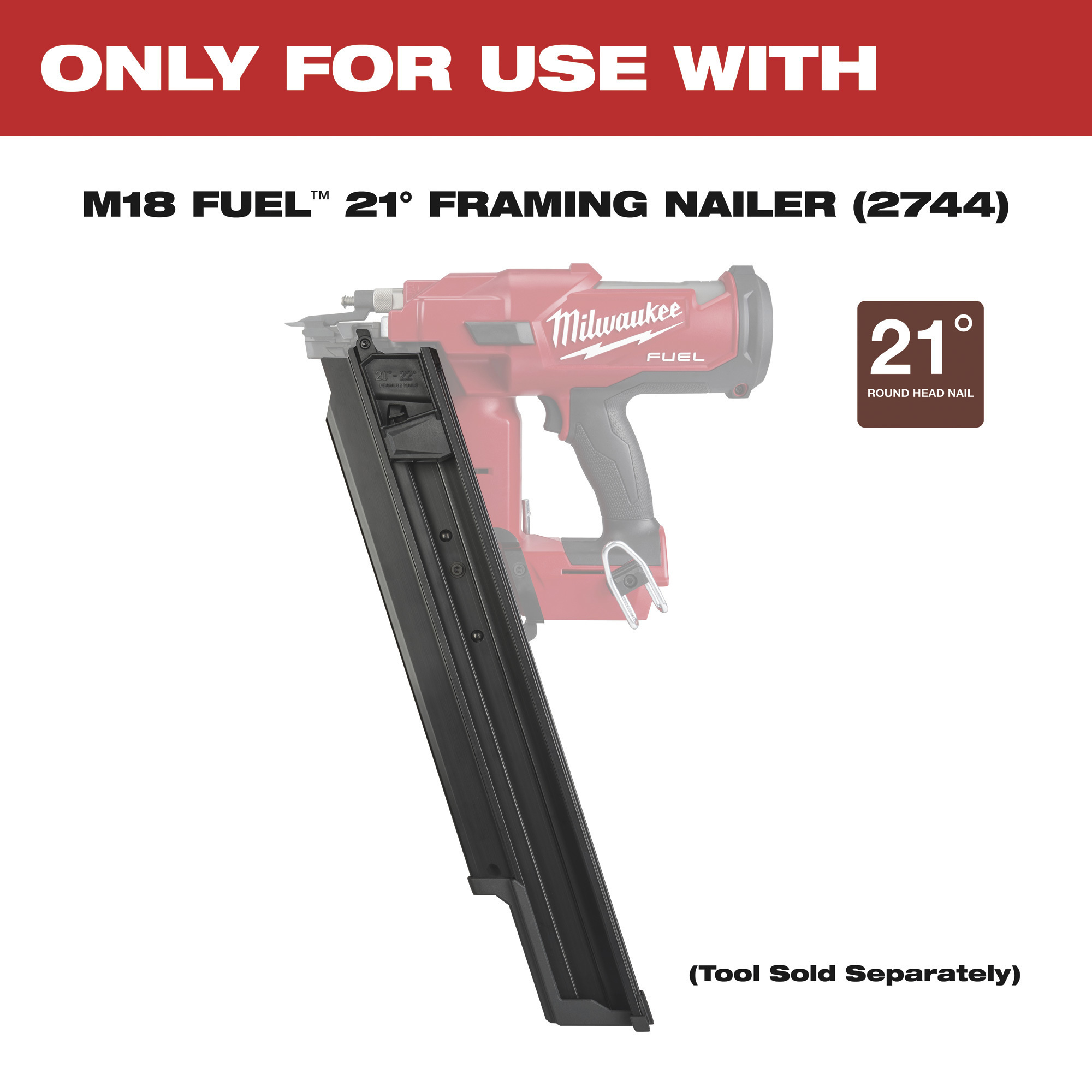 Milwaukee M18 FUEL Cordless 21 Degree Framing Nailer Kit — One Battery,  Model# 2744-21