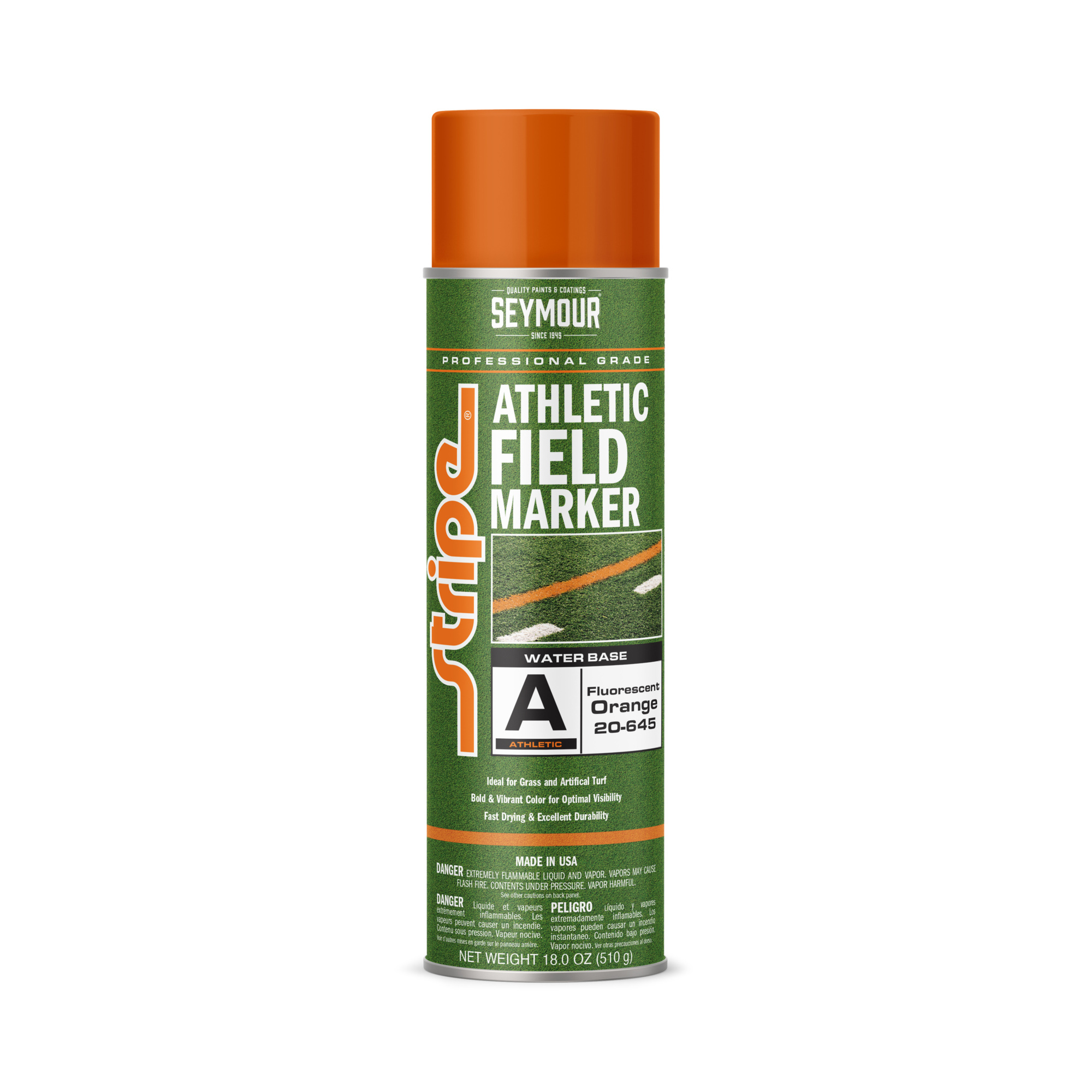 Seymour Stripe Athletic Field Paint, Orange, 12ct. Case, 20-Oz. Cans, Model# 20-645 CS