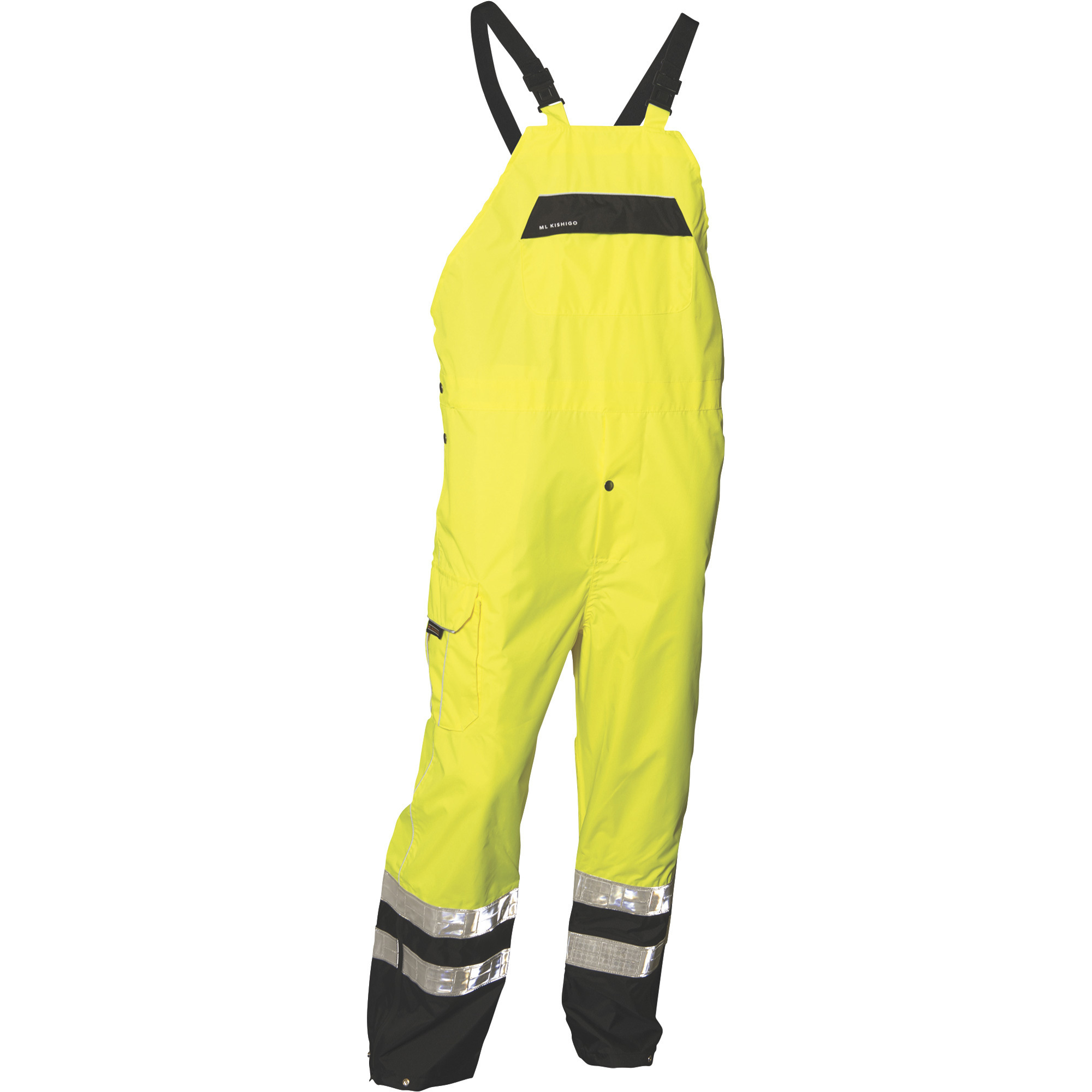 Kishigo Men's Premium Black Series Class E High Visibility Rain Bib Overalls