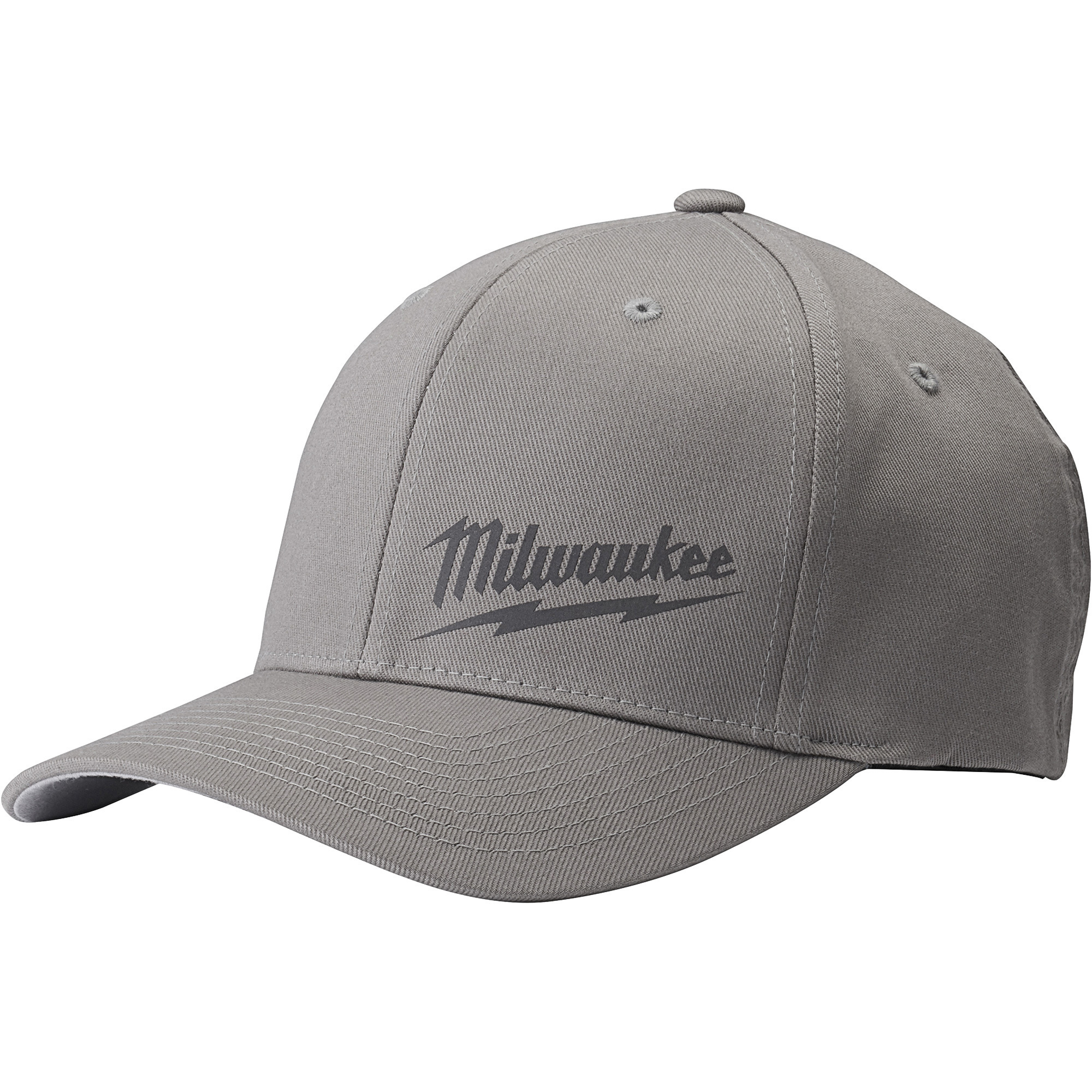 Milwaukee Men's FLEXFIT Fitted Hat, Gray, S/M, Model# 504G-SM