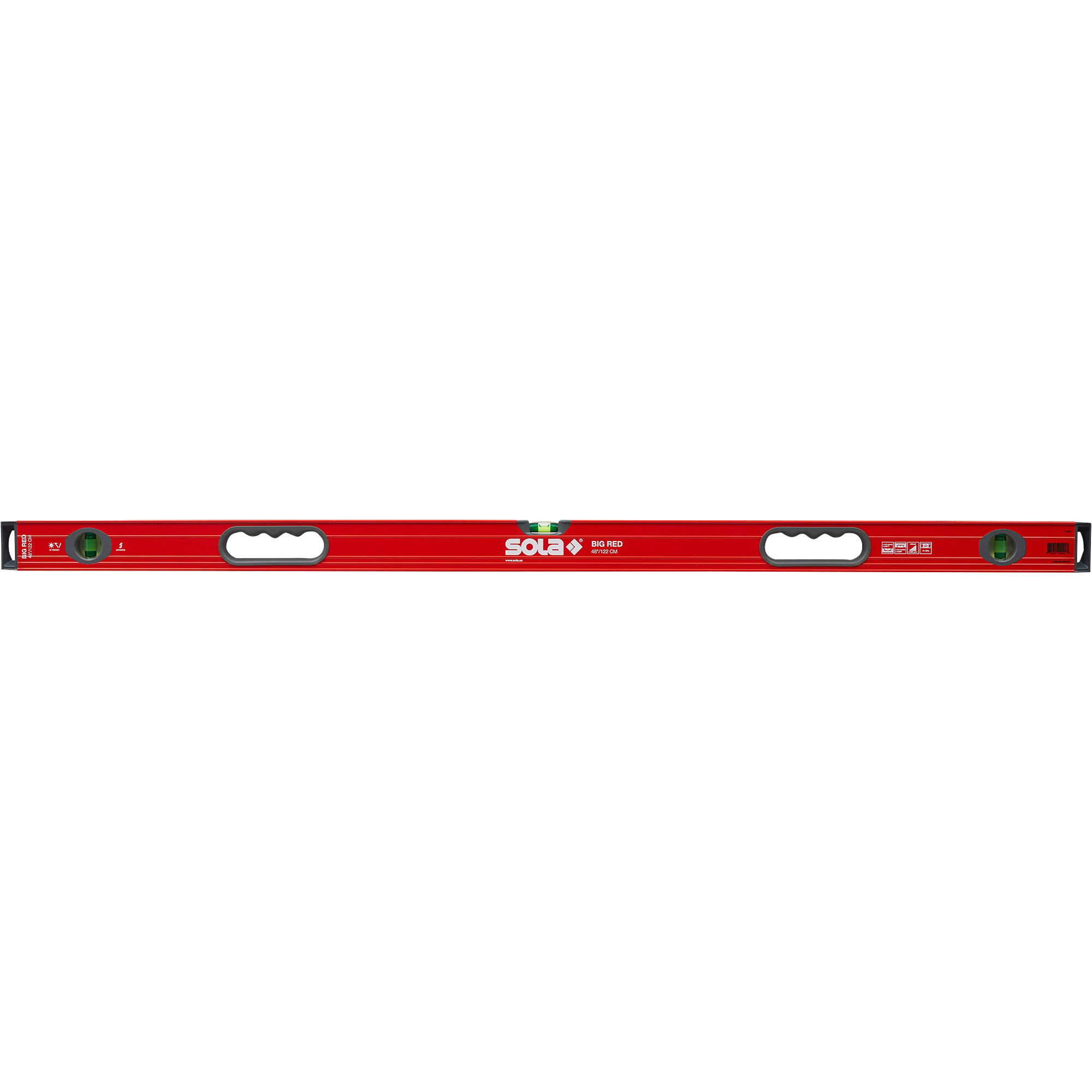 SOLA Box Beam Level - 48in., 3 Vials, Heavy-Duty, High Contrast, Model# LSB48