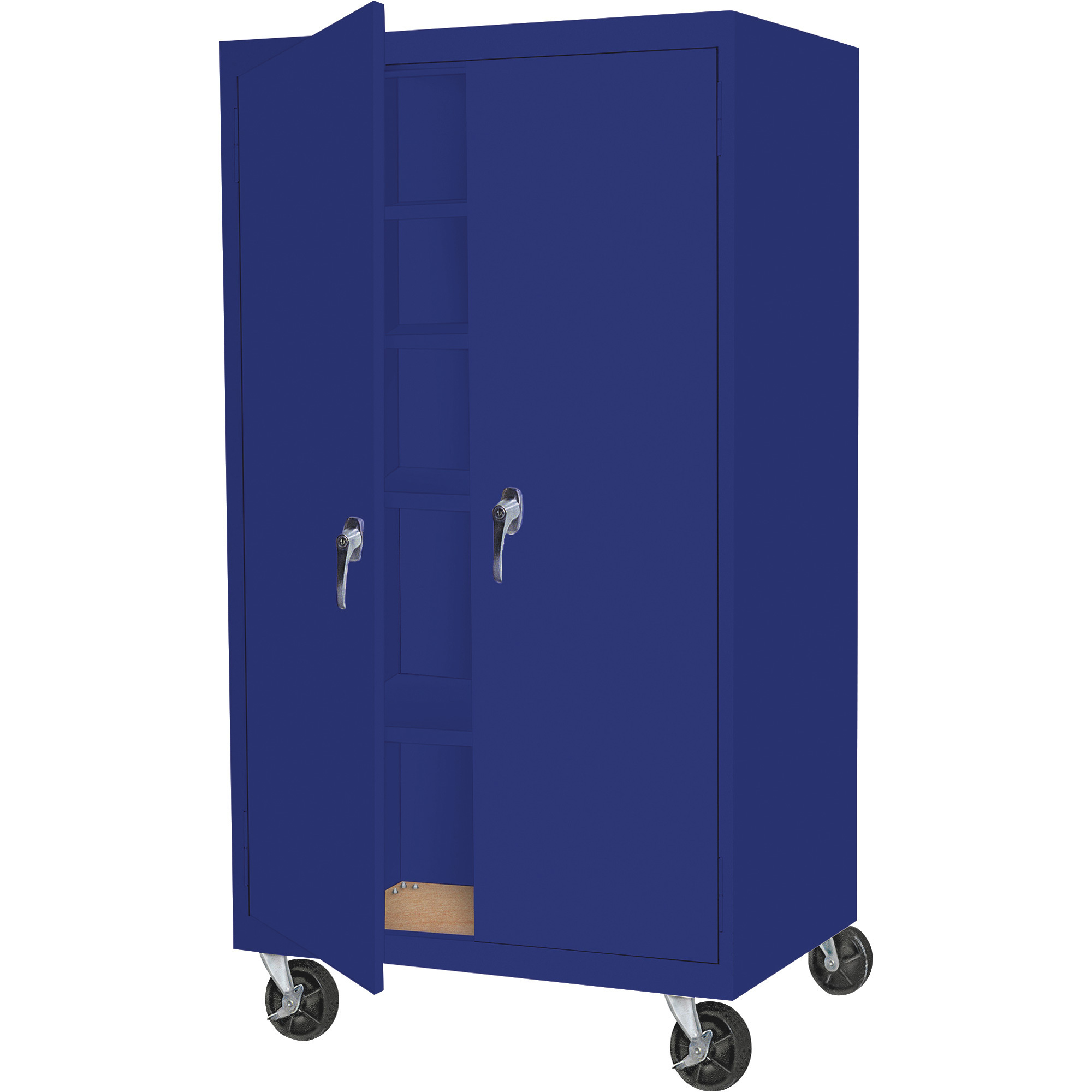 Steel USA 2Door Mobile Storage — Blue, 4 Shelves, 4