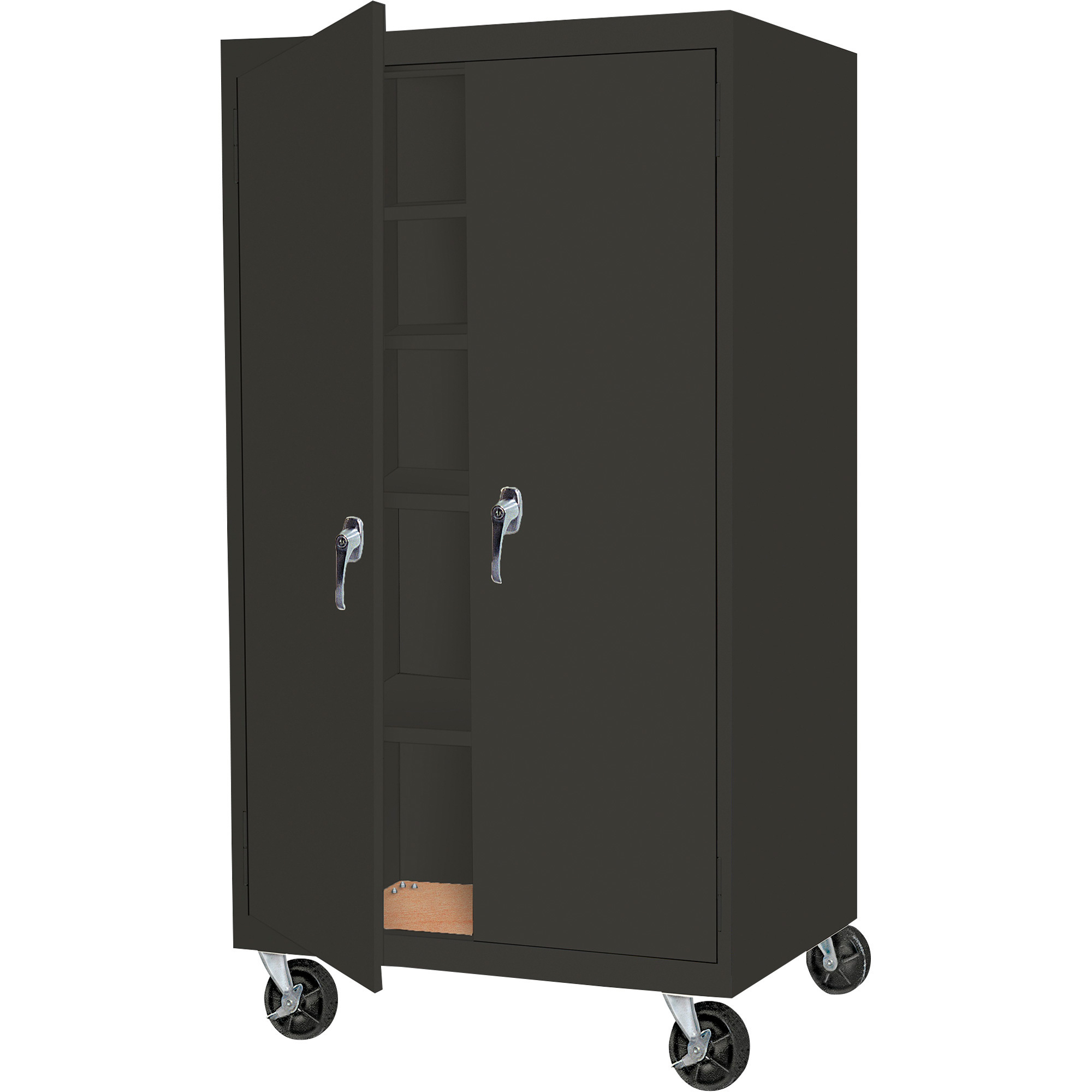 Steel USA 2Door Mobile Storage — Charcoal, 4 Shelves