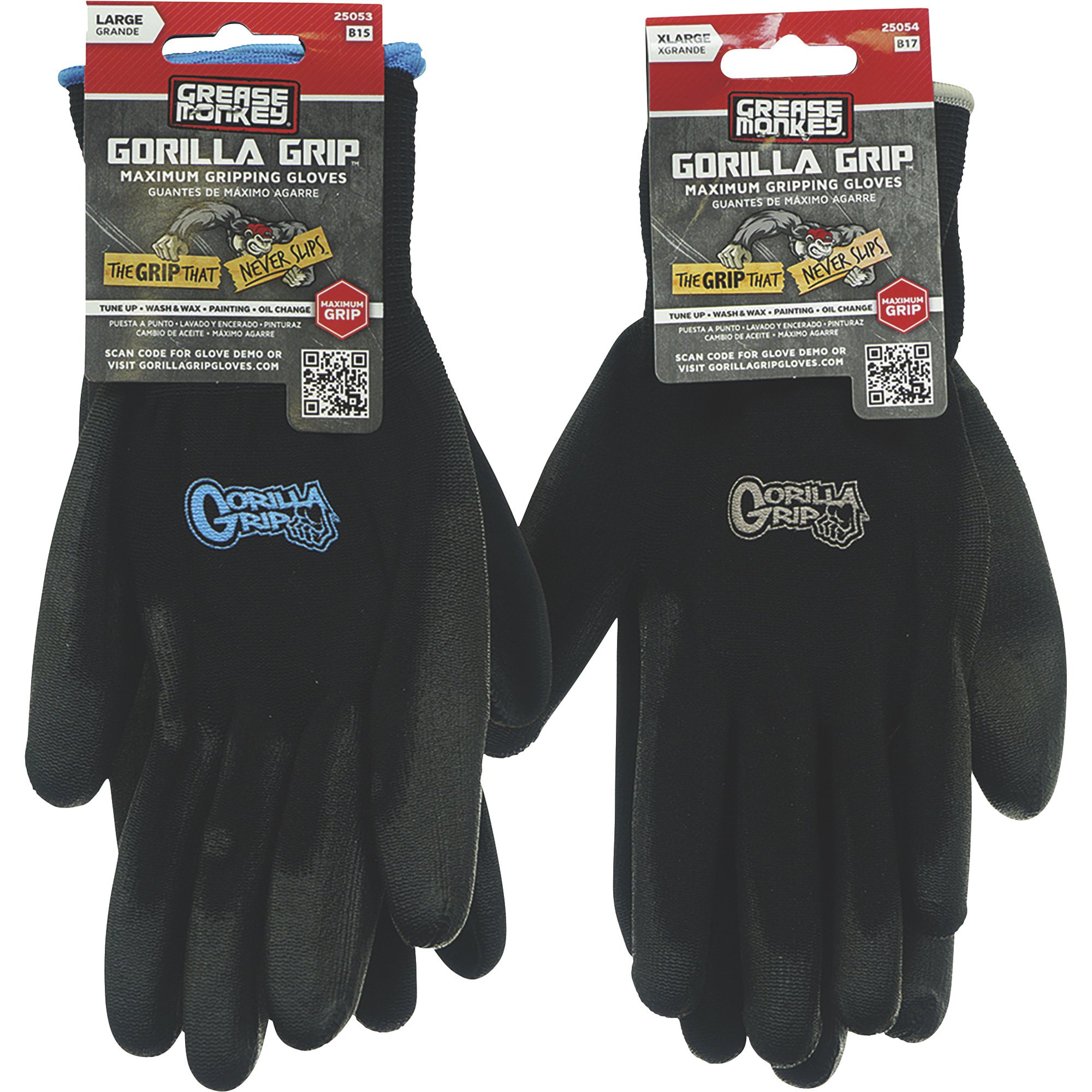 Grease Monkey Gorilla Grip Slip Resistant All Purpose Work Gloves