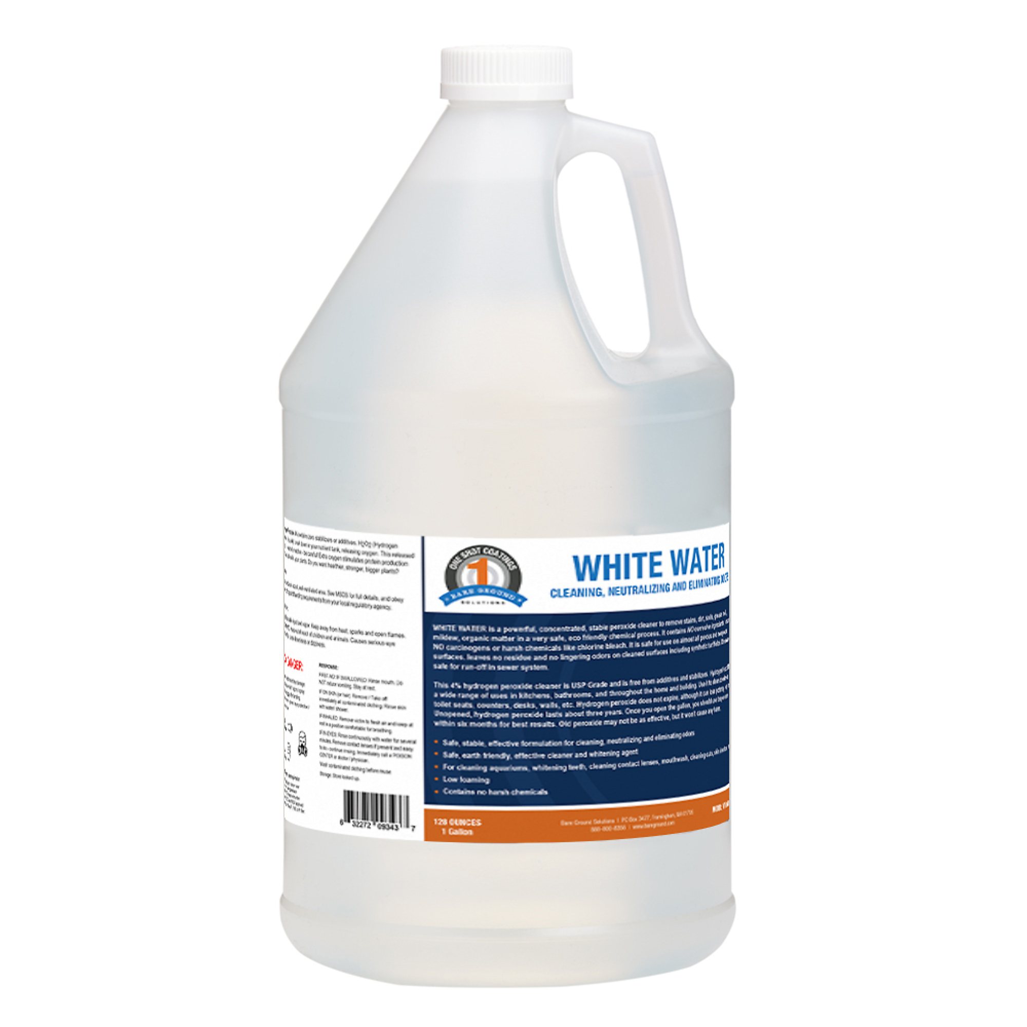 1 Shot 'N Gone White Water Peroxide Cleaner, 1 Gallon, Earth Friendly