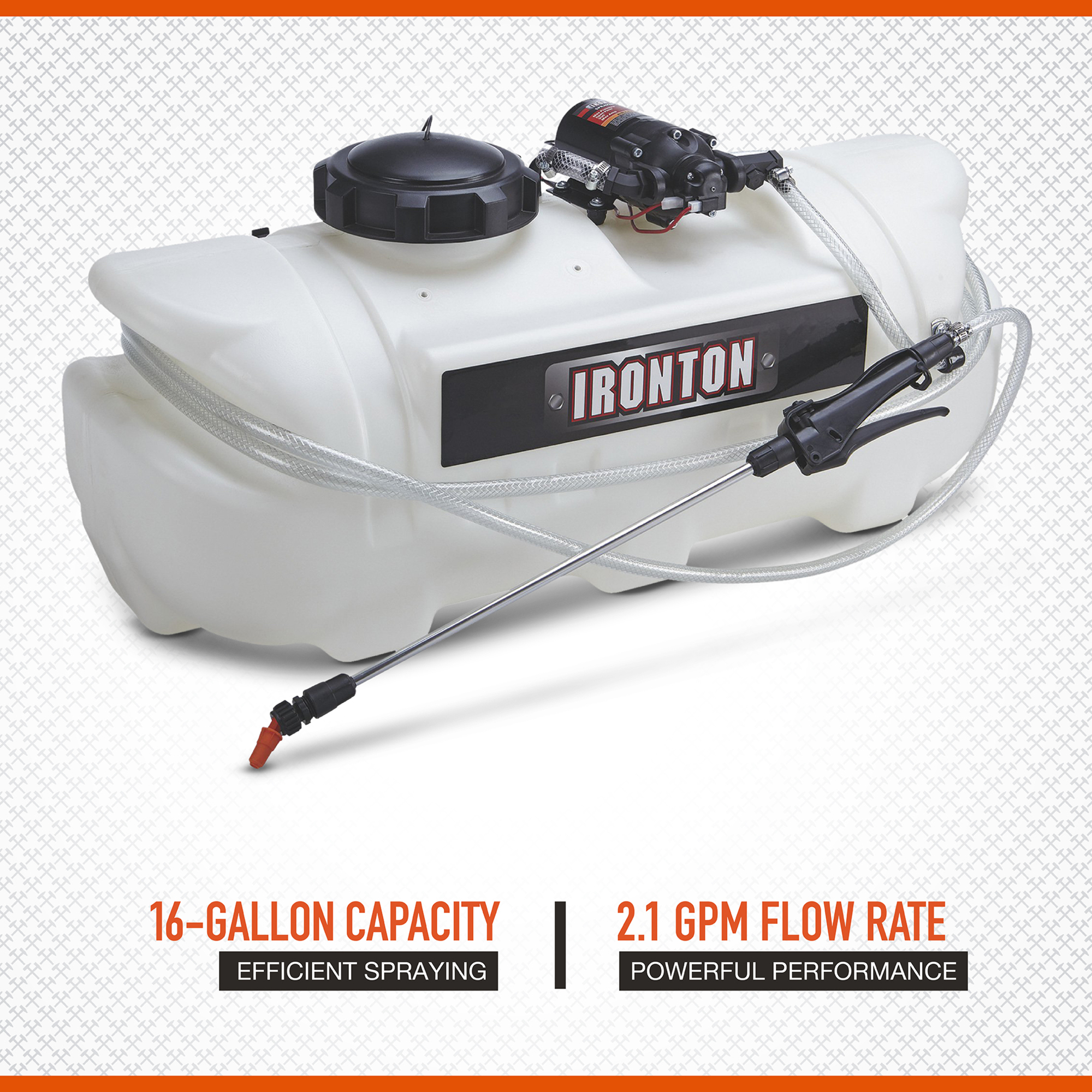 yukinon5010✿ Ironton ATV Spot Sprayer, 16-Gallon Capacity, 2.1 GPM, 12