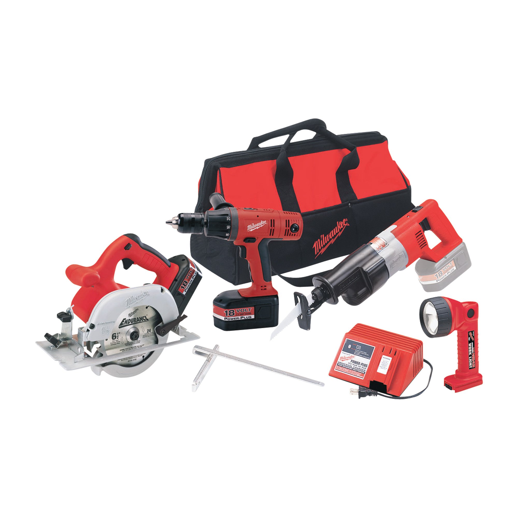 Milwaukee Hammer Drill Sawzall Circular Saw and Work Light Kit