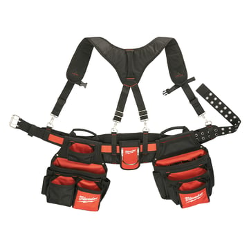 Milwaukee, Contractor Work Belt w/ Suspension Rig, Color Red, Pockets (qty.) 24, Material Nylon, Model# 48-22-8120