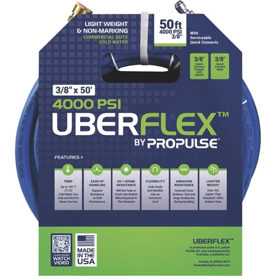ProPulse UberFlex Nonmarking Pressure Washer Hose, 4000 PSI, 100ft