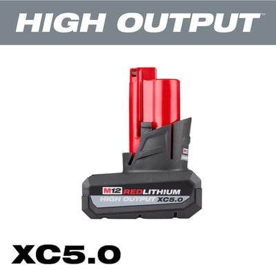 Milwaukee M12 REDLITHIUM HIGH OUTPUT XC5.0 Battery, Model# 48-11-2450