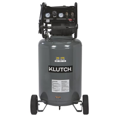 Klutch Electric Air Compressor, 29-Gal., Vertical, 2.5 HP, 120 Volts, 175 PSI, 5.1 CFM @ 90 PSI