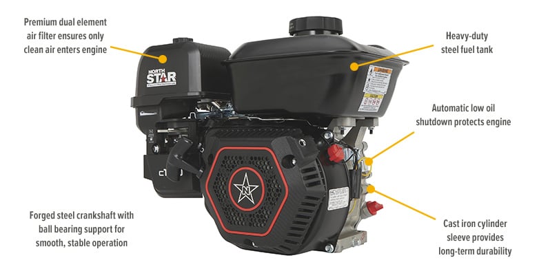 Northstar C180 Horizontal Ohv Engine With Recoil Start — 179cc, 3 4in 