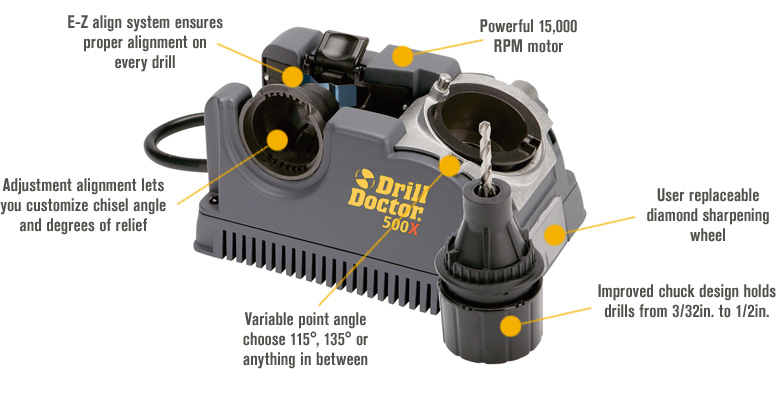 Drill Doctor Drill Bit Sharpener for Split-Point Bits — 3/32in