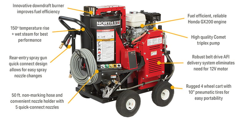 ★m★ NorthStar Hot Water Pressure Washer with Wet Steam — 2700 PSI, 2.5