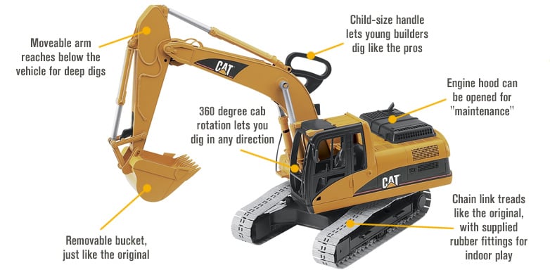 Bruder CAT Excavator - Caterpillar Excavator, 1:16 Scale, Model