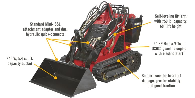 NorTrac 20MTL Mini Compact Track Loader — 688cc, 20.8 Net HP, Gas