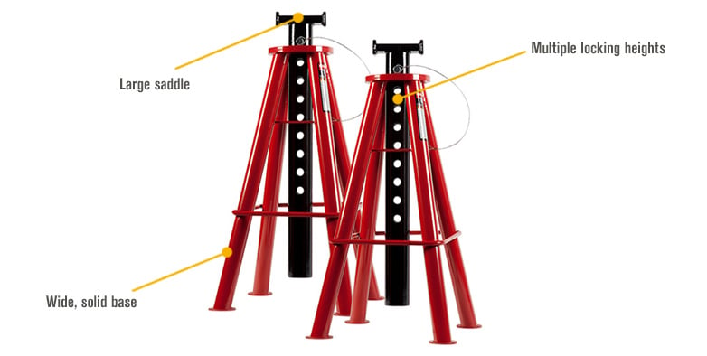 Sunex High-Height Pin-Type 10-Ton Jack Stands, Pair, Model# 1410