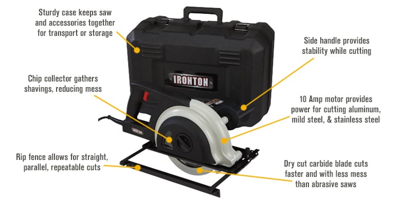 Ironton 7 1/4in. Metal Cutting Saw — 10 Amps, 3500 RPM | Northern Tool