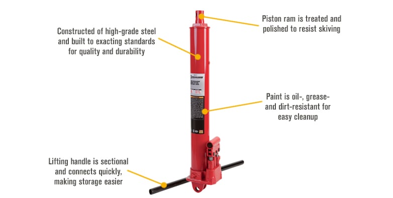Strongway 8-Ton Long Ram Hydraulic Jack — Double Piston, Clevis Base  Northern Tool