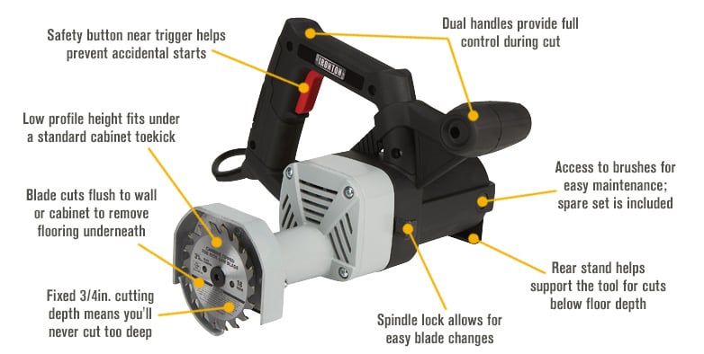 Ironton Toe-Kick Saw — 6.8 Amp, 3 3/8in. Blade | Northern Tool