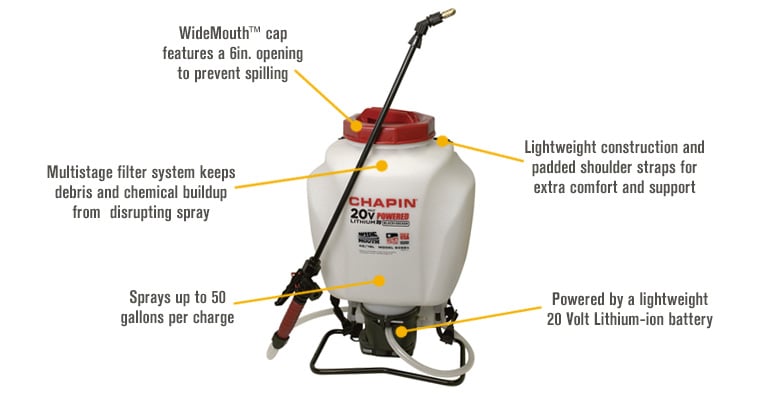 Chapin 4 Gallon - 20V Lithium - Black And Decker Battery Backpack