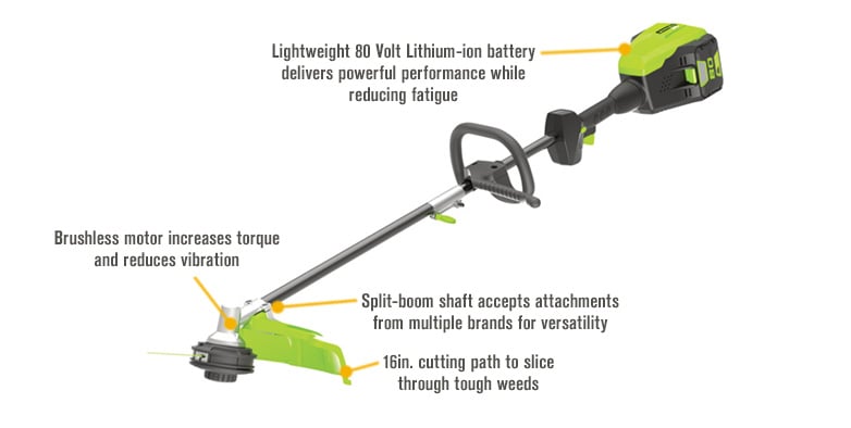 Greenworks DigiPro 80 Volt Li-Ion String Trimmer — 16in. Cutting
