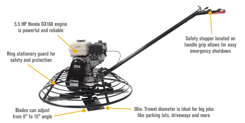 NorthStar Concrete Power Trowel Machine, With 5.5 HP Honda GX160