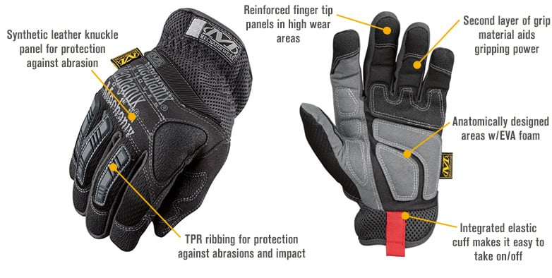 Mechanix Wear Impact Pro Gloves — Black, Medium, Model# H30-05-009