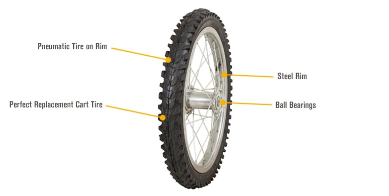 Marathon Tires Pneumatic Tire On Steel Spoked Wheel, 1/2in. Bore, 16 x ...