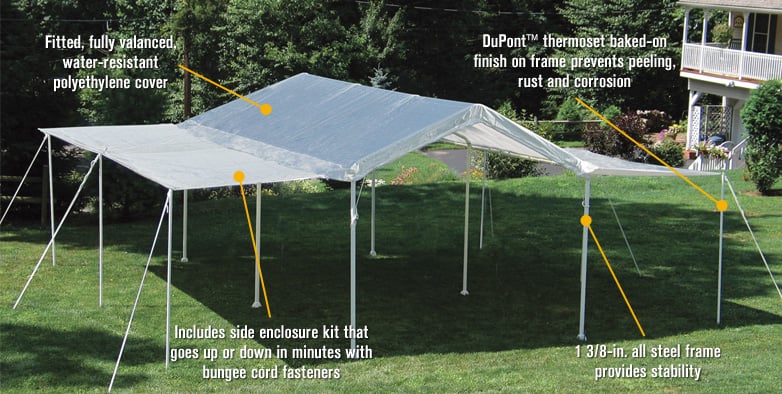 ShelterLogic Outdoor Canopy Tent With Enclosure Extension Kits