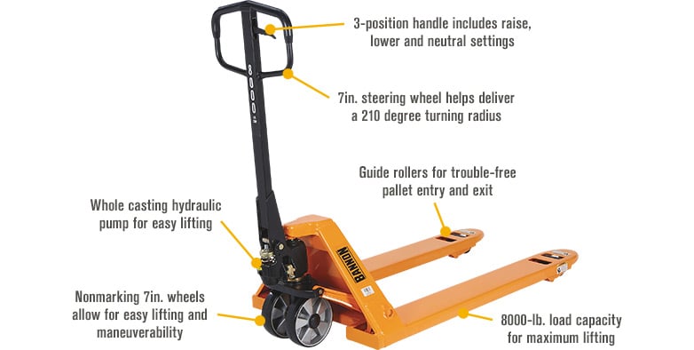 Bannon Heavy-Duty Pallet Jack Truck, 8000-Lb. Capacity, Model# 51-S041 ...