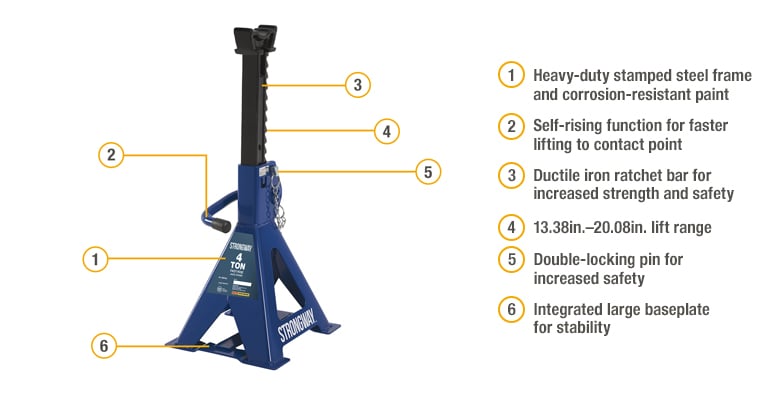 Strongway Quick-Rise Jack Stand, 4-Ton Capacity | Northern Tool