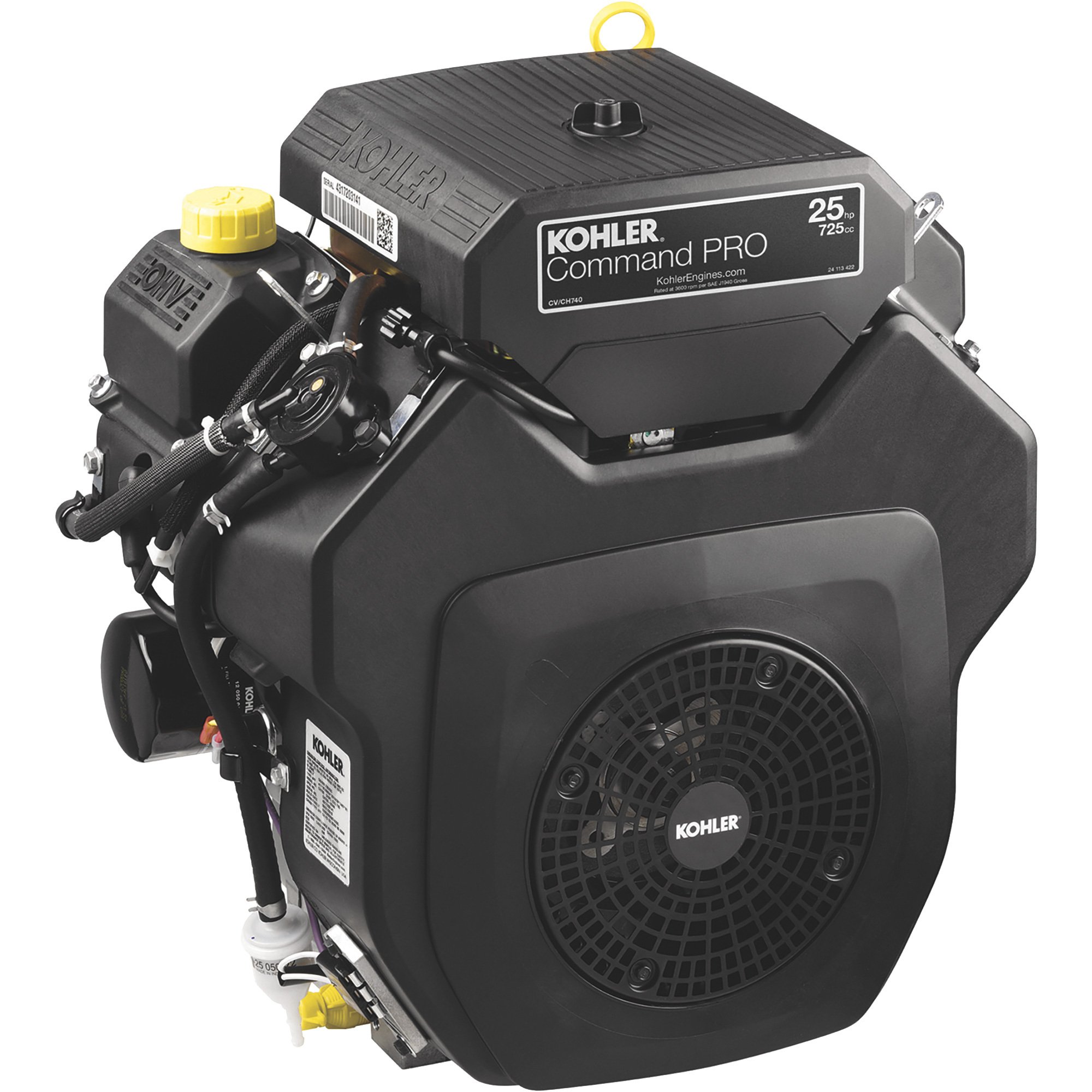 Kohler Command PRO V-Twin Cylinder OHV Horizontal Engine — 25 HP, 725cc