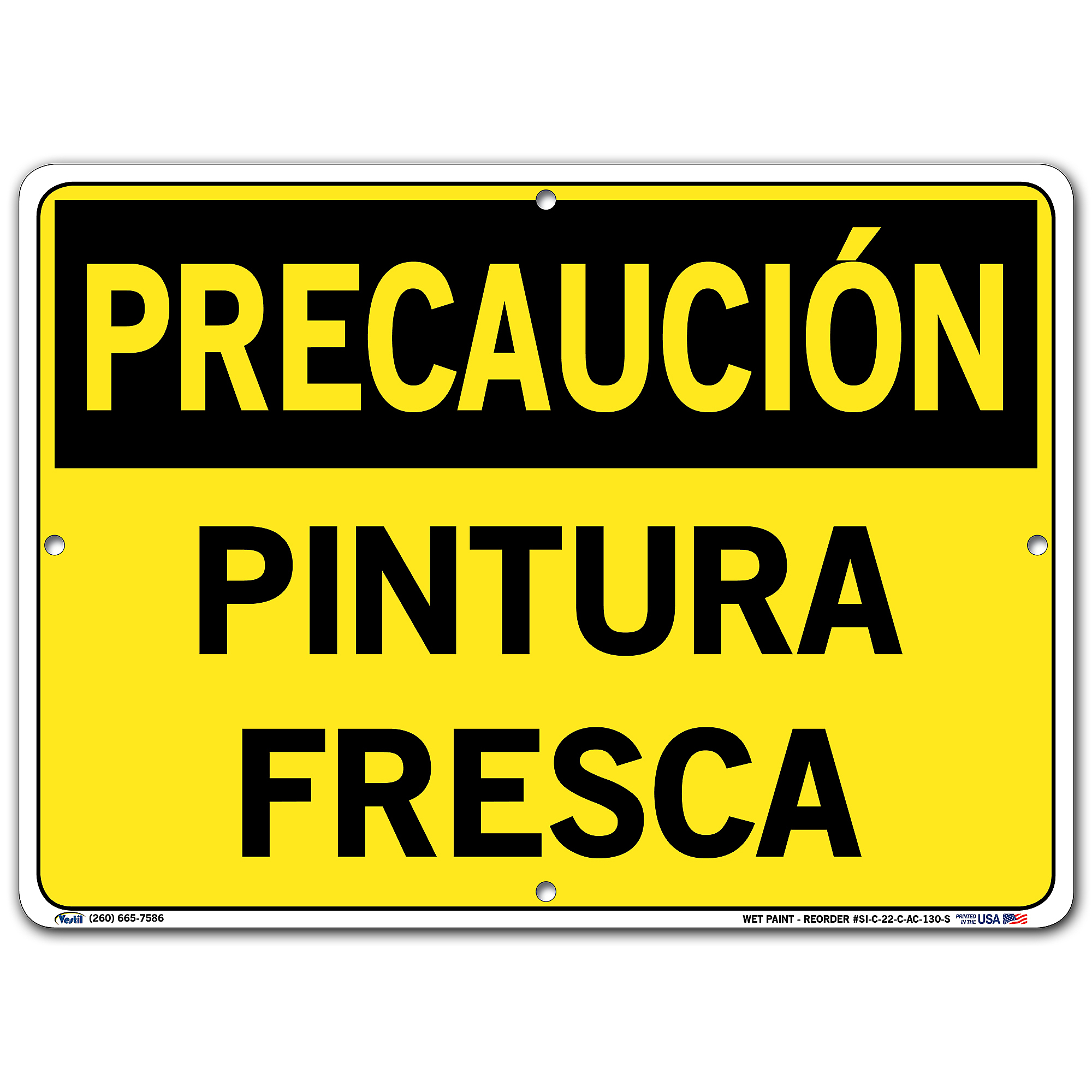 Vestil Caution Sign Spanish Espanol Aluminum Composite Sign vestil-caution-sign-spanish-espanol-aluminum-composite-sign