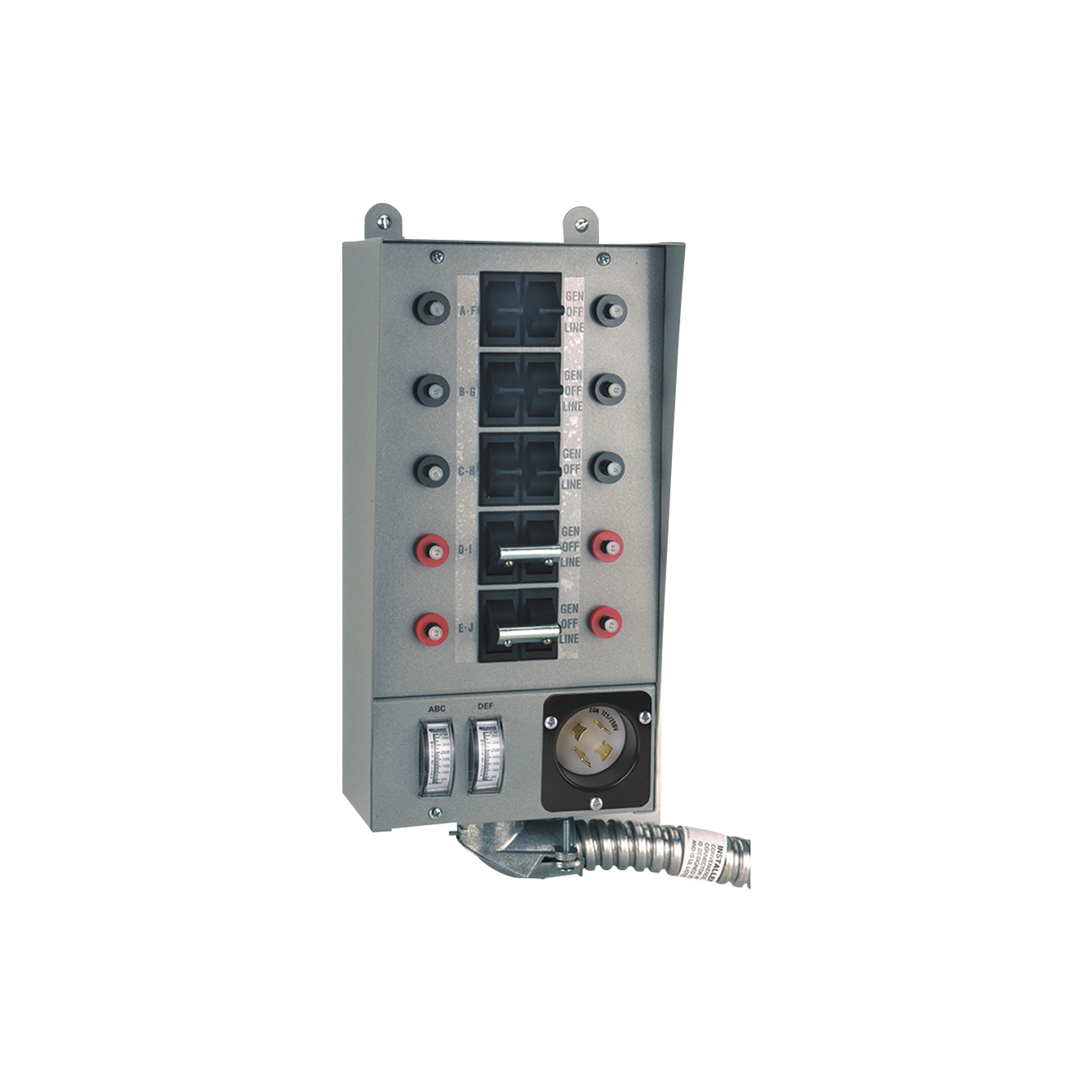 Reliance Loadside Prewired Generator Transfer Switch, 10 Circuits, 125/250 Volts, 30 Amps, 7,500 Watts, Model 30310A