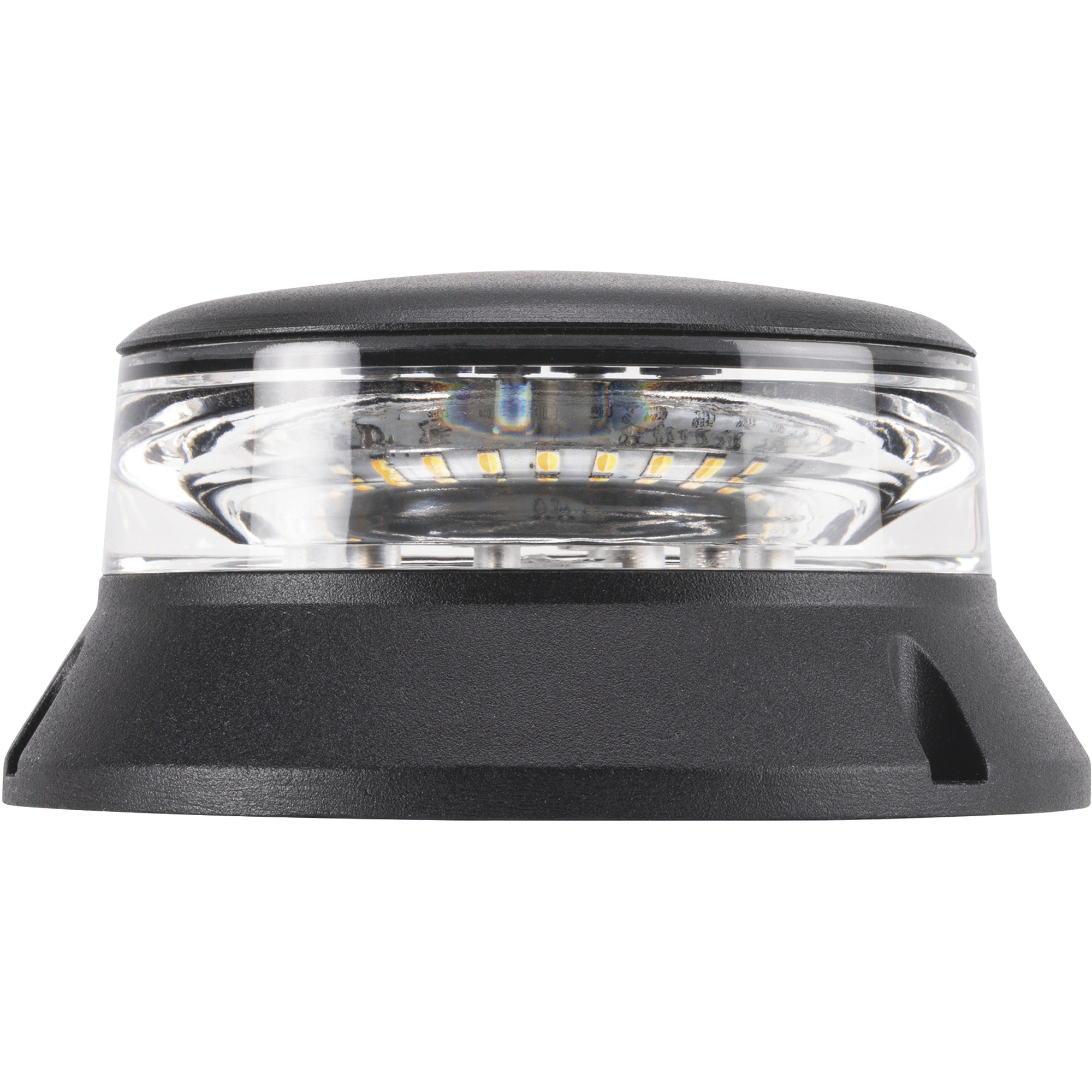 Blazer LED Short Beacon Class 2 Warning Light â 12V, Clear Lens/Amber and White LEDs, 9 Flash Patterns, Magnetic Mount, Model C36CAC