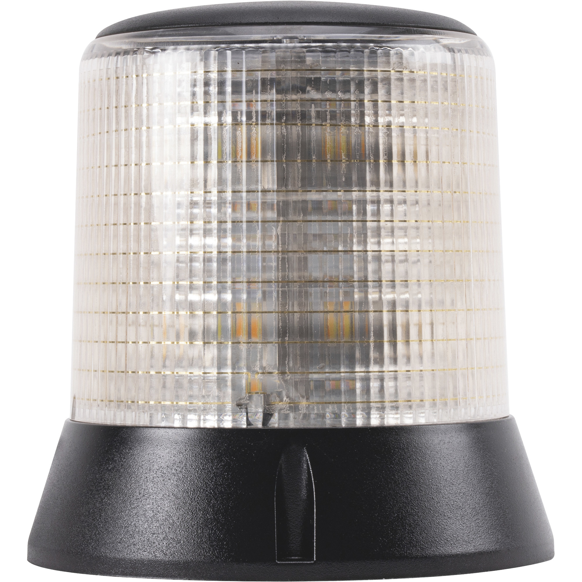 Blazer LED Tall Beacon Class 2 Warning Light â 12V, Clear Lens/Amber and White LEDs, 9 Flash Patterns, Magnetic Mount, Model C41CAC