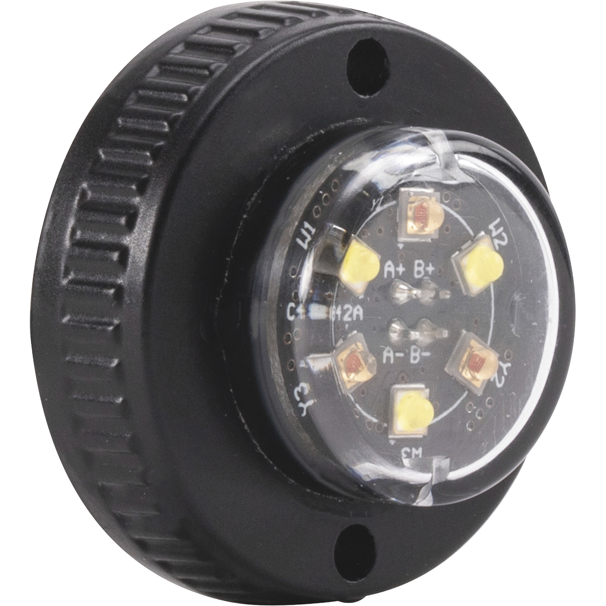 Blazer LED Grille Mount Class 3 Strobe Lights â Pair, Round, 3 LEDs Per Light, 12V, Amber Lens/White LEDs, Grille or Surface Mount, Model C4842