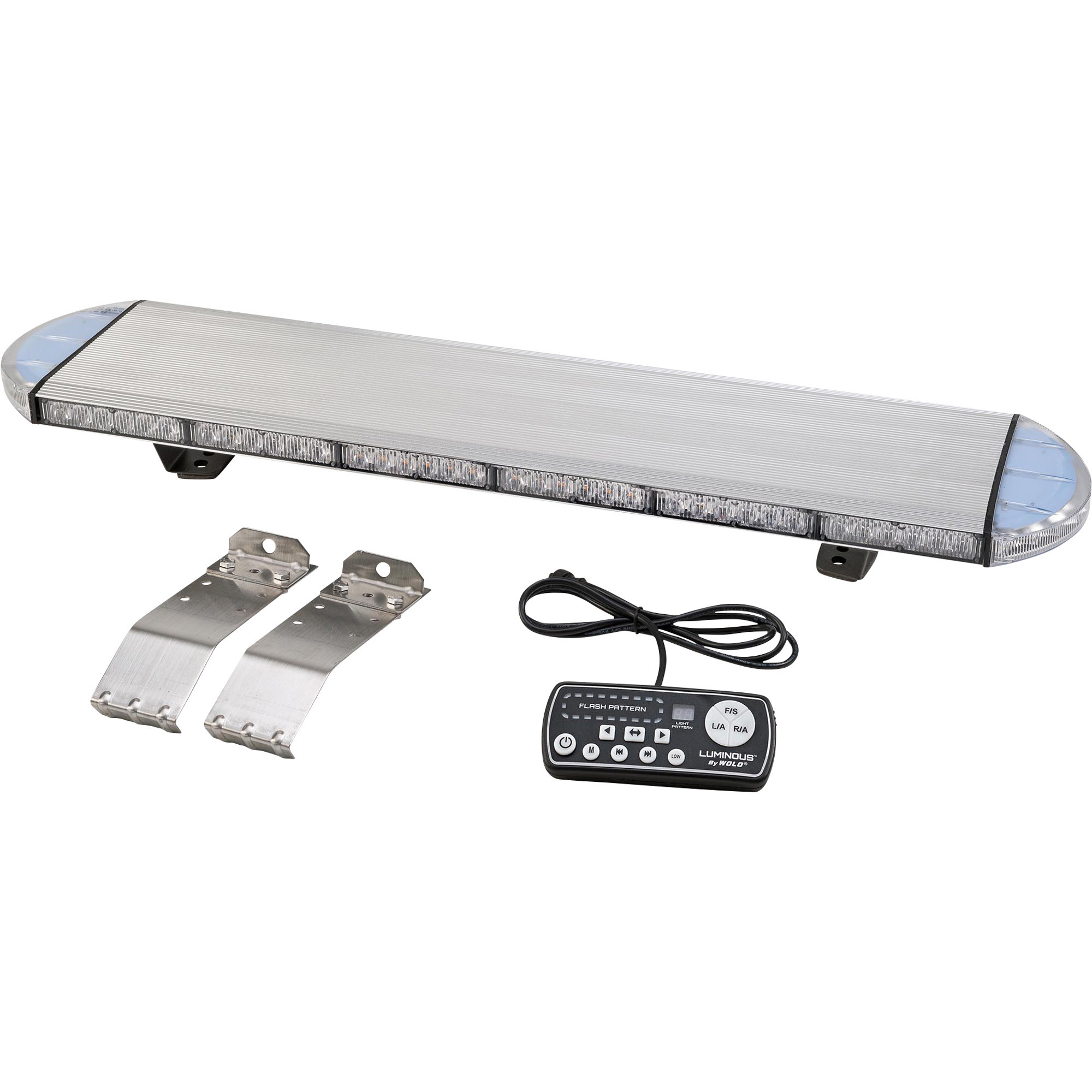 WOLO Luminous LED Linear Light Bar â 31Inch L, Amber LEDs/Clear Lens, 78 LEDs, Permanent Mount, Model 570A-31