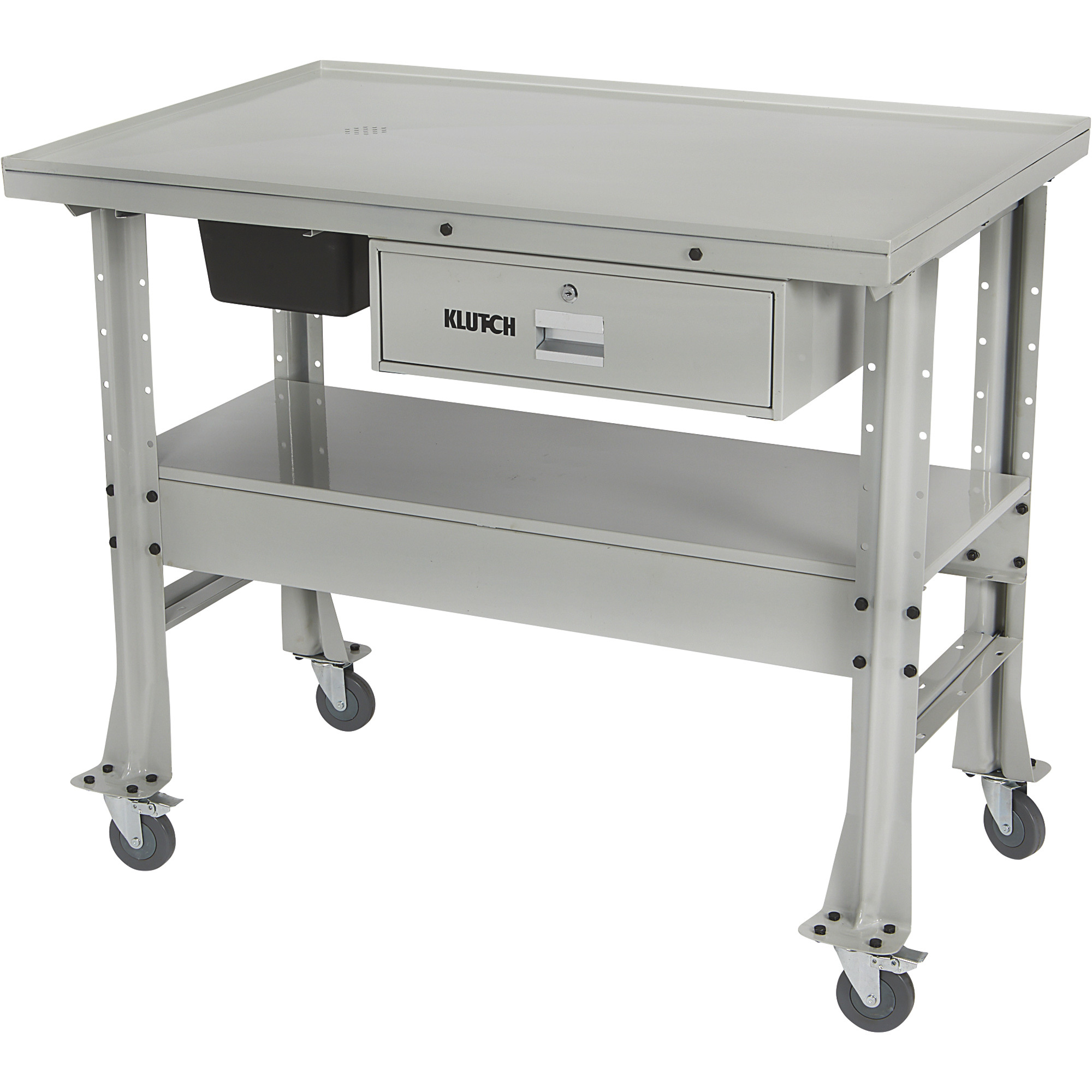 Klutch Heavy-Duty Tear Down Table Workbench w/ Drain, 1000-Lb. Capacity