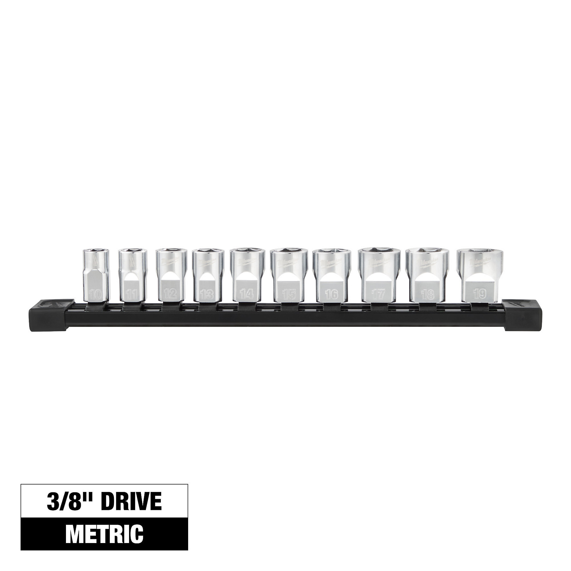 Milwaukee Metric 3/8Inch Drive Socket Set, 10-Piece, Model 48-22-9503