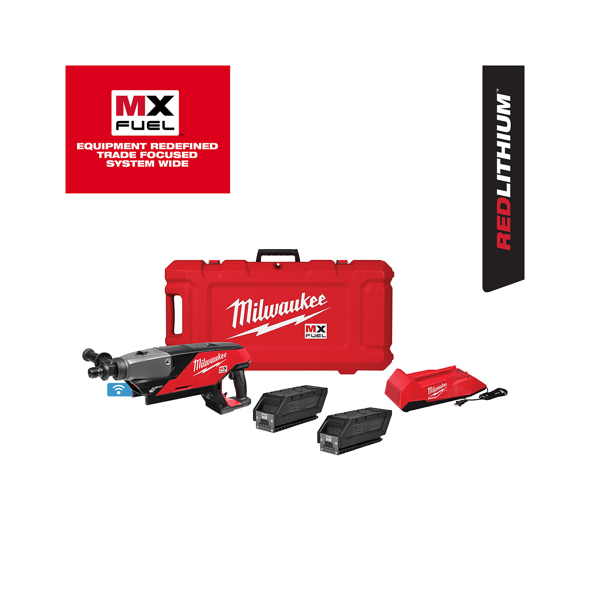 Milwaukee MX FUEL Cordless Handheld Core Drill Kit, 2 MX Batteries, Model MXF301-2CP