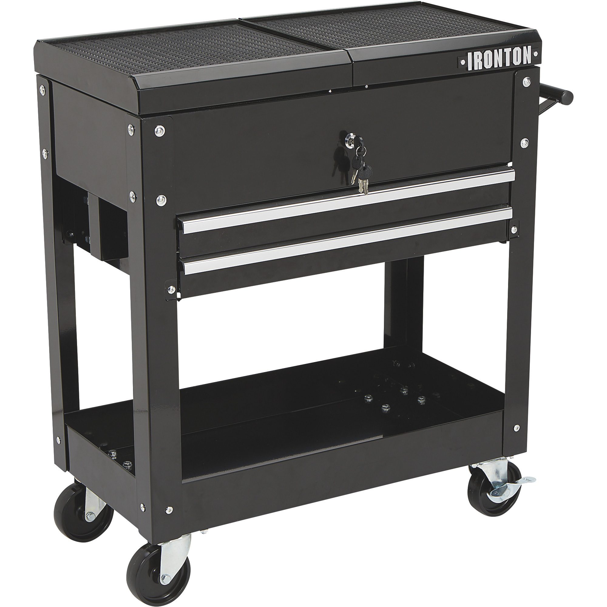 Ironton 28Inch 2-Drawer Tool Cart, 30-1/2Inch L x 14-1/2Inch W x 33Inch H, 350-Lb. Capacity