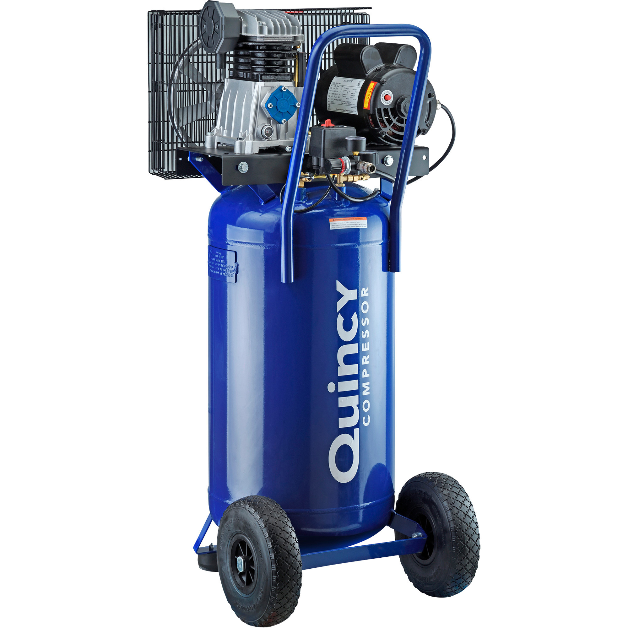 Quincy Single-Stage Portable Electric Air Compressor, 2 HP, 24-Gallon Vertical, 7.4 CFM, Model Q12124VP