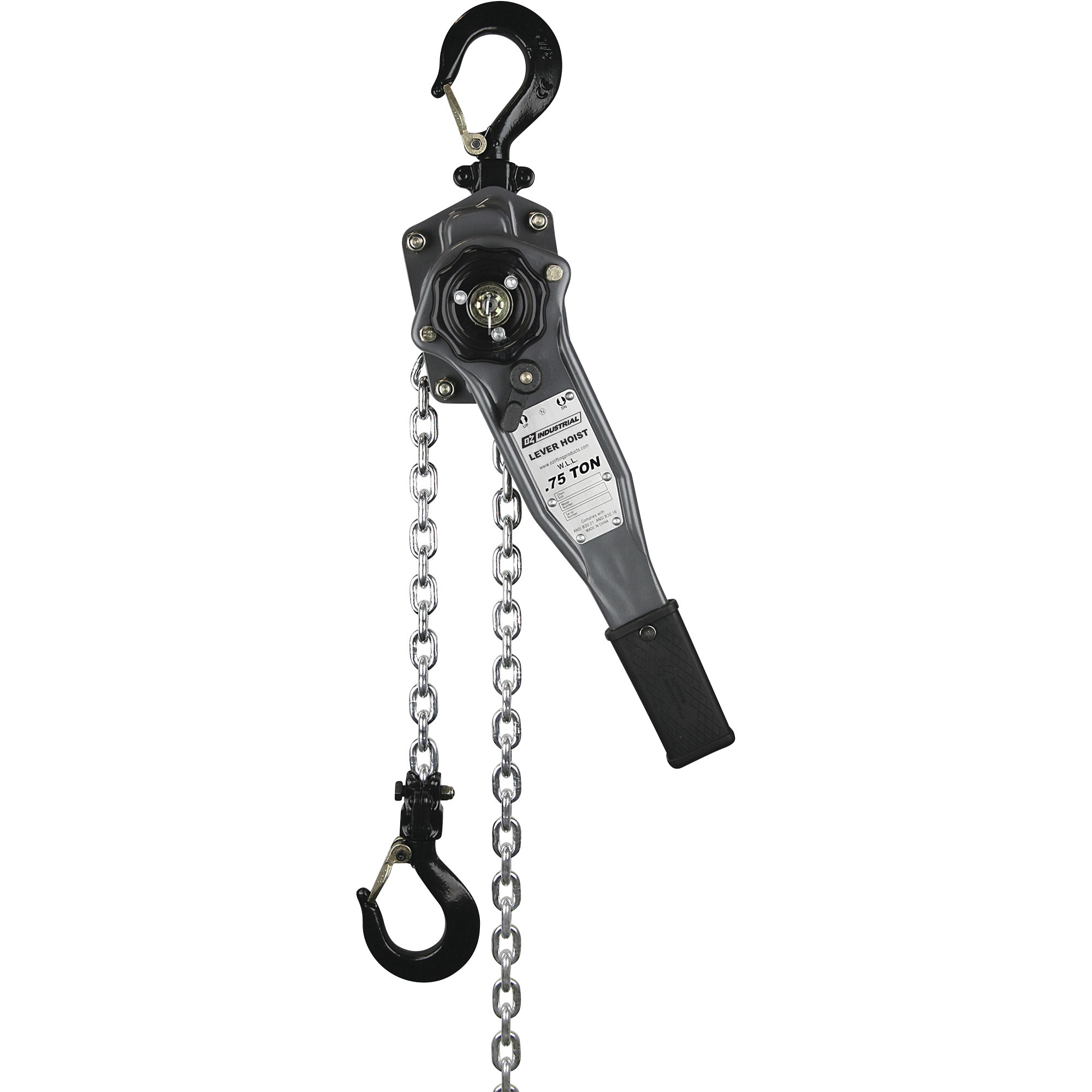 OZ Lifting Products Industrial Series Manual Lever Hoist â 3/4-Ton Capacity, 20ft. Lift, Model OZIN075-20LH