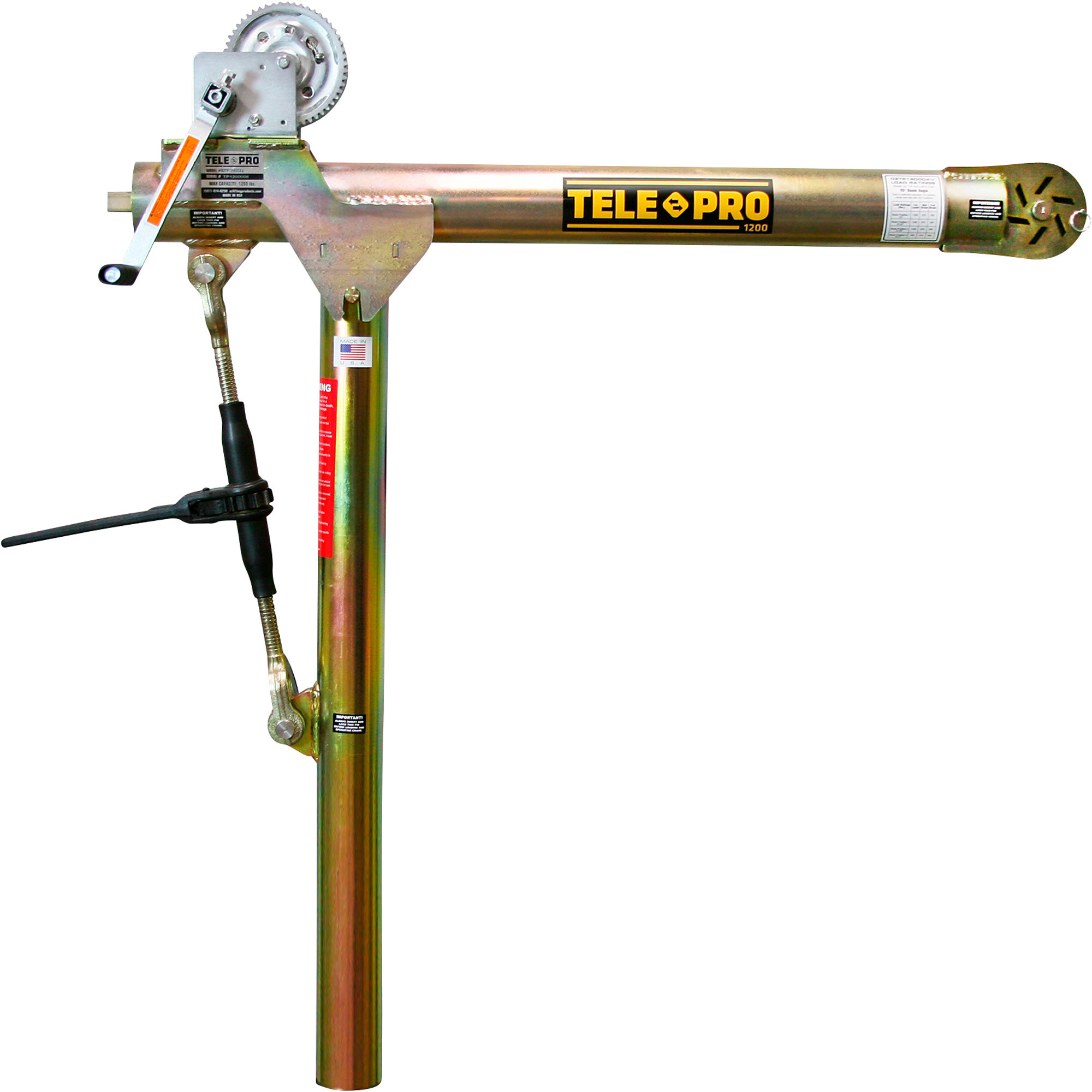 OZ Lifting Products Tele-Pro Davit Crane â 1200-Lb. Capacity, 57 14Inch Height, Model OZTP1200DAV