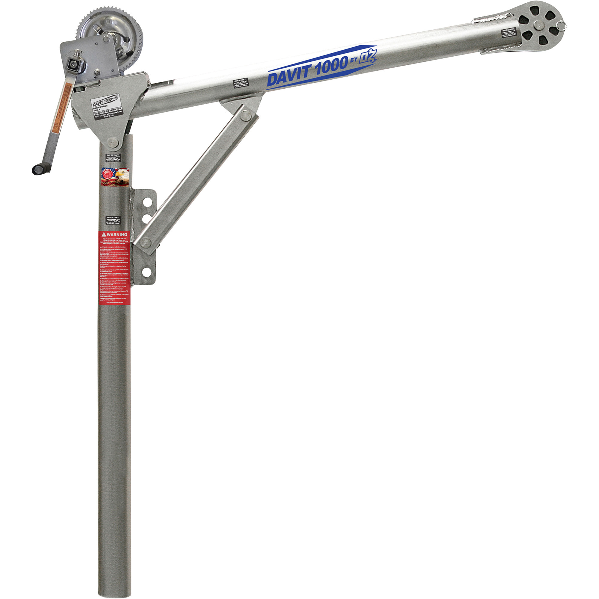 OZ Lifting Products Davit 1000 Crane â Crane Only, 1000-Lb. Capacity, 60Inch Height, Model OZ1000DAV