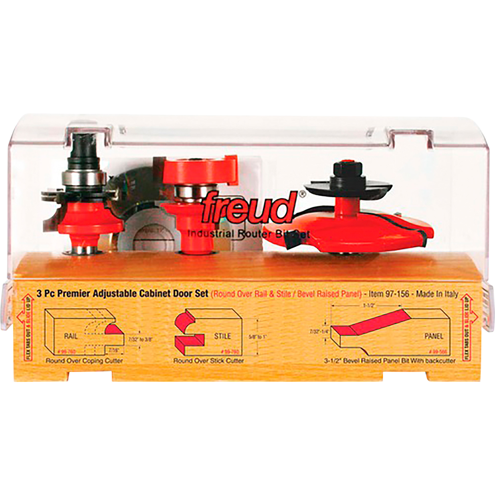 Freud 3-Piece Door Router Bit Set,1/2Inch Shank, Model 97-156